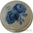 Ручка-кнопка керамика WP 0728 JR, синий цветок