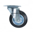 Резиновое колесо Ø=160 мм поворотное на площадке, NF-0008 