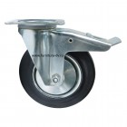Резиновое колесо Ø=160 мм поворотное на площадке с тормозом, NF-0030