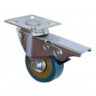Резиновое колесо Ø= 75 мм (эконом) поворотное на площадке с тормозом